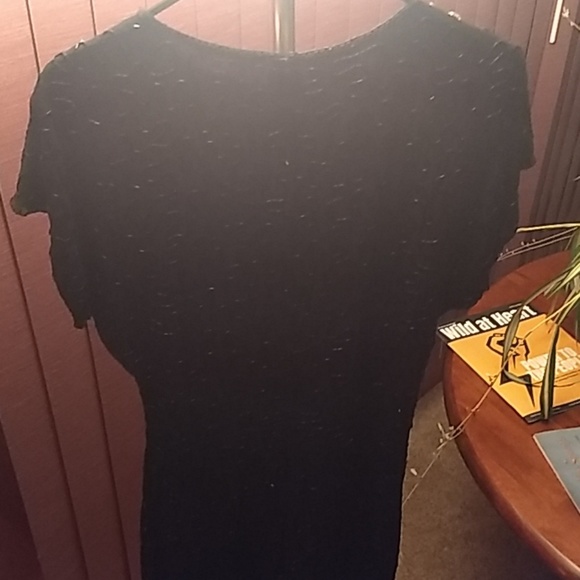 Vtg Beaded Sequin Silk Dress Made in India - Picture 5 of 8